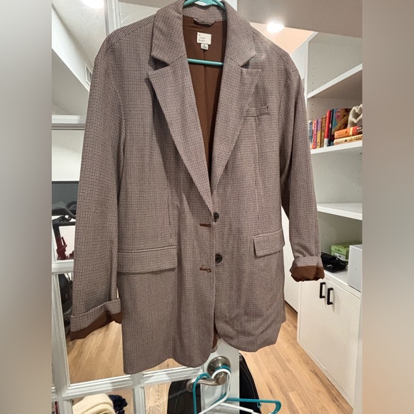 a new day Brown Plaid Women's Blazer - Picture 1 of 4